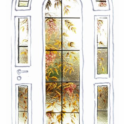 Türverglasung Glycinie | Entwurf: Wiltrud Vogt